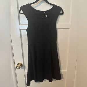 Free People Black Skater Fit Flare Retro Dress LBD